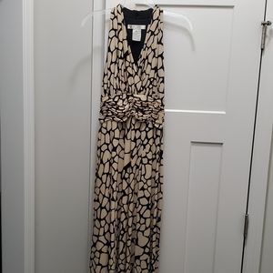 Evan-Picone Midi Black and Tan Dress, Size 10